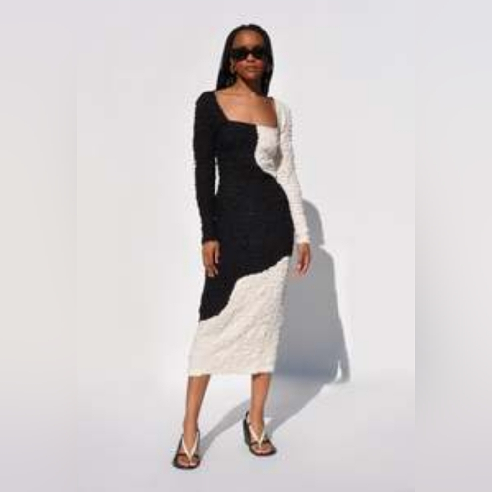 Mara Hoffman Amy Dress in Cream and Black Size S NWT